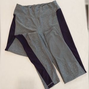 ReActivate Leggings heather gray purple side panels Size M